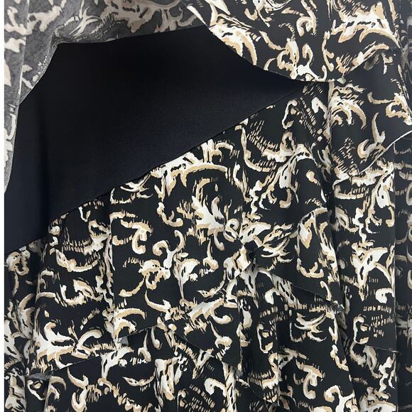 Dressbarn Women 3X Artsy Maximalist Boho Whimsigoth Abstract Ruffle Tunic Blouse - Picture 6 of 12